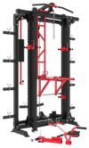 French Fitness Folding Cable Power Rack / Cage, Red/Black (New)