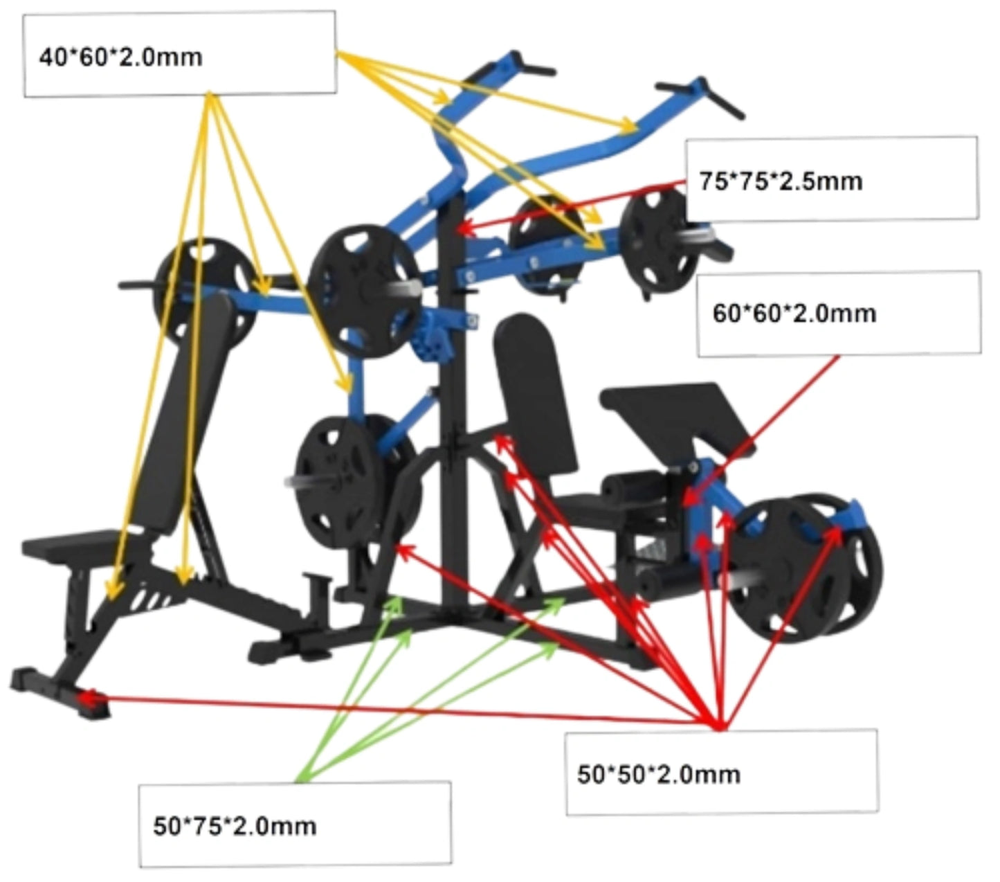 French Fitness FL70 Freeweight Leverage Gym System (New)