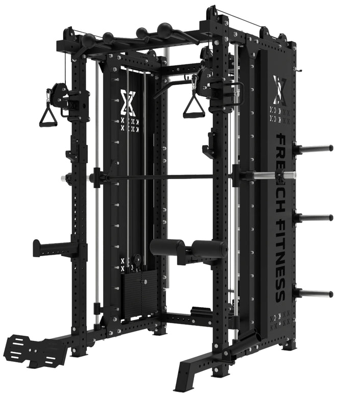 French Fitness FSR100 Commercial Functional Smith Rack System - Angled View