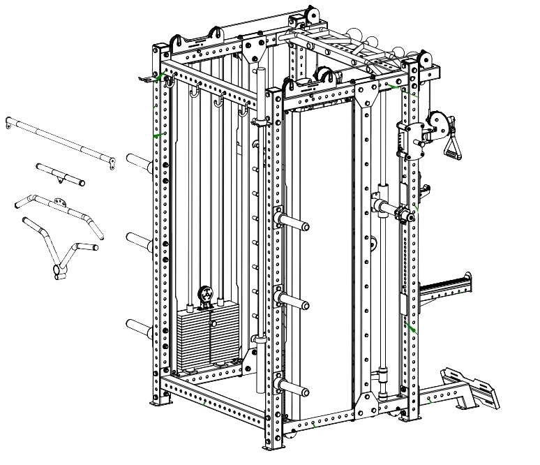 French Fitness FSR100 Commercial Functional Smith Rack System (New)