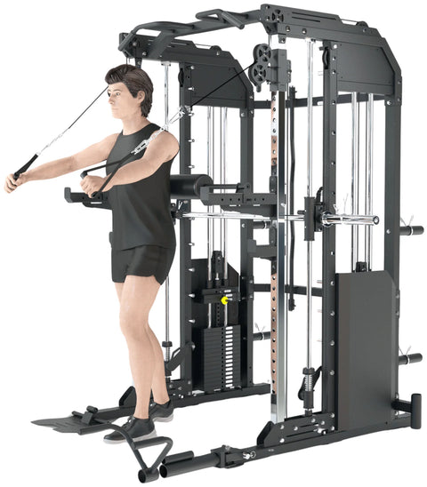 French Fitness FSR50 Dual Cable & Smith Rack Home Gym (New)