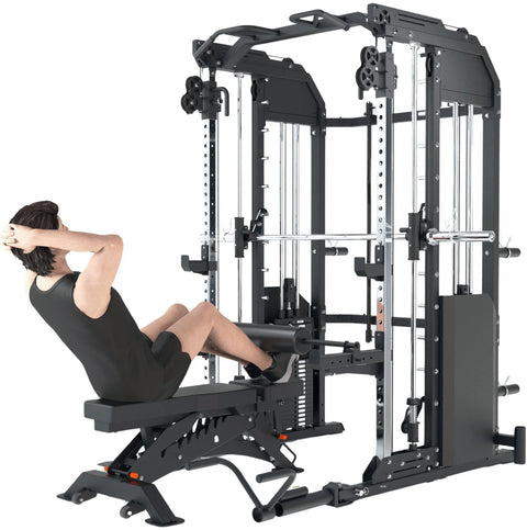 French Fitness FSR50 Dual Cable & Smith Rack Home Gym (New)