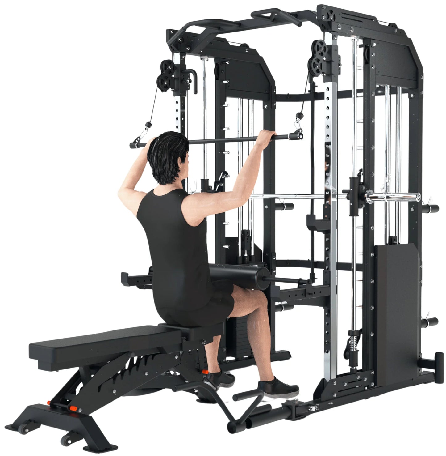 French Fitness FSR50 Dual Cable & Smith Rack Home Gym (New)