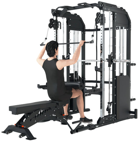 French Fitness FSR50 Dual Cable & Smith Rack Home Gym (New)