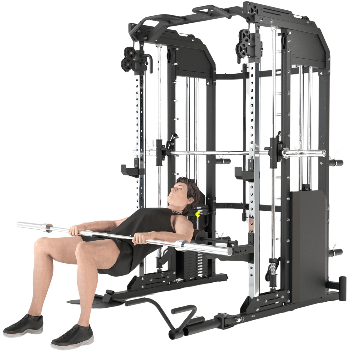 French Fitness FSR50 Dual Cable & Smith Rack Home Gym (New)