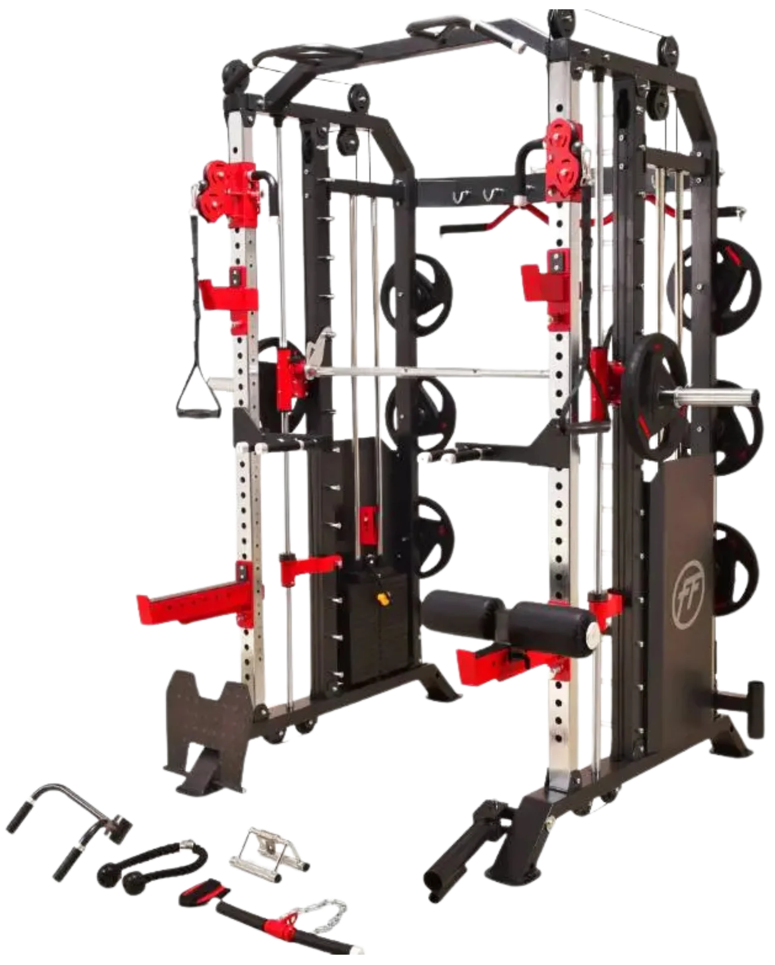 French Fitness FSR50 Dual Cable & Smith Rack Home Gym (New)