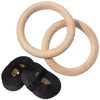 French Fitness Gymnastic Gym Wood Rings w/Adjustable Straps (New) Image