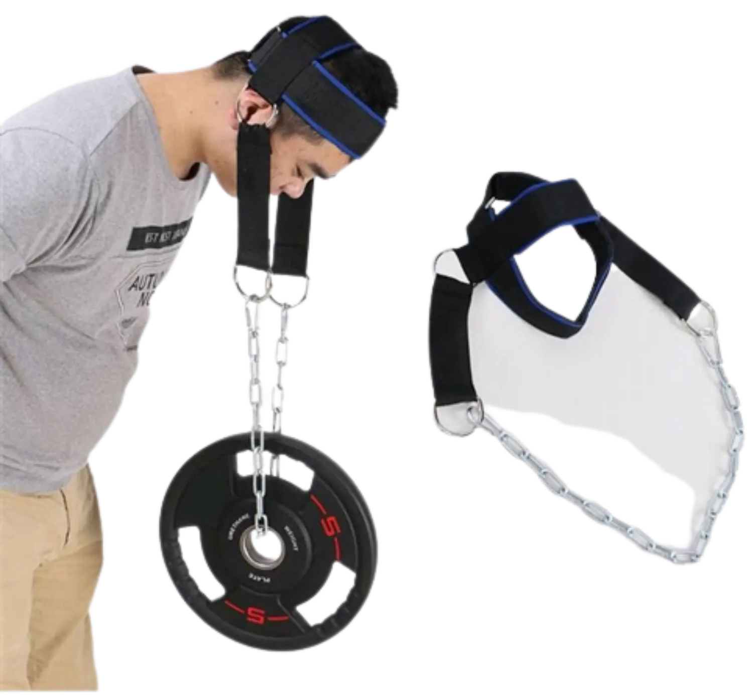 French Fitness Head Harness Neck Exerciser - Side Training View