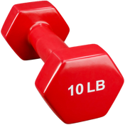 French Fitness Colorful Hex Vinyl Dumbbell 10 lbs - Single - Angled View