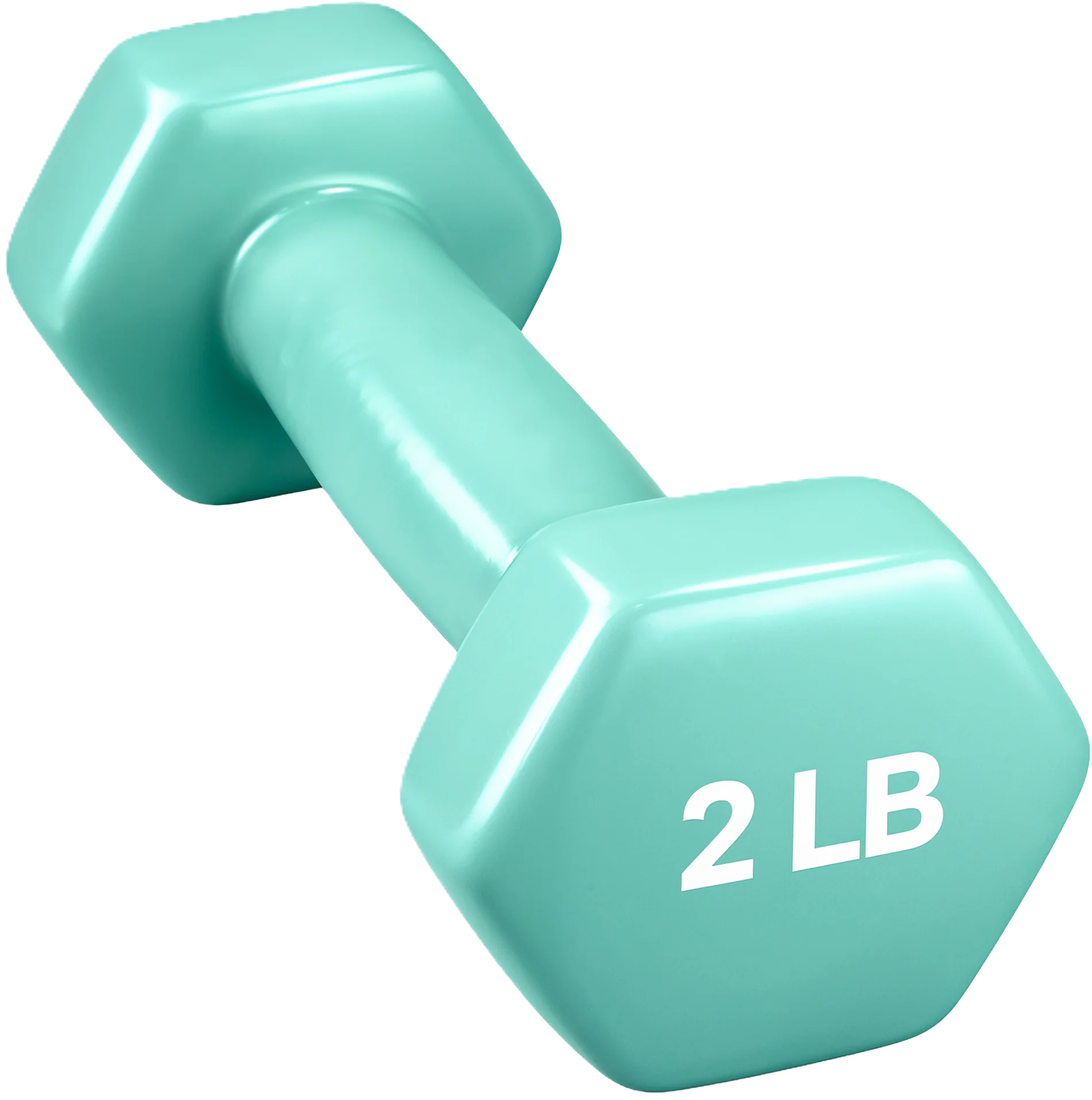 French Fitness Colorful Hex Vinyl Dumbbell 2 lbs - Single  - Angled View