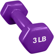 French Fitness Colorful Hex Vinyl Dumbbell 3 lbs - Single - Angled View
