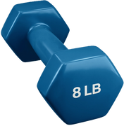 French Fitness Colorful Hex Vinyl Dumbbell 8 lbs - Single - Angled View