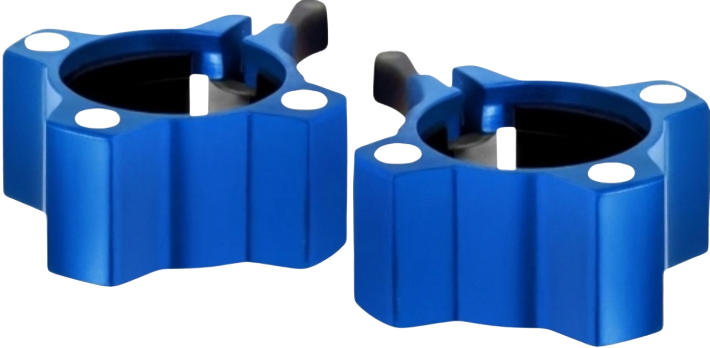 French Fitness Magnetic Aluminum Jaw Lock Collars - Blue (Pair) (New)