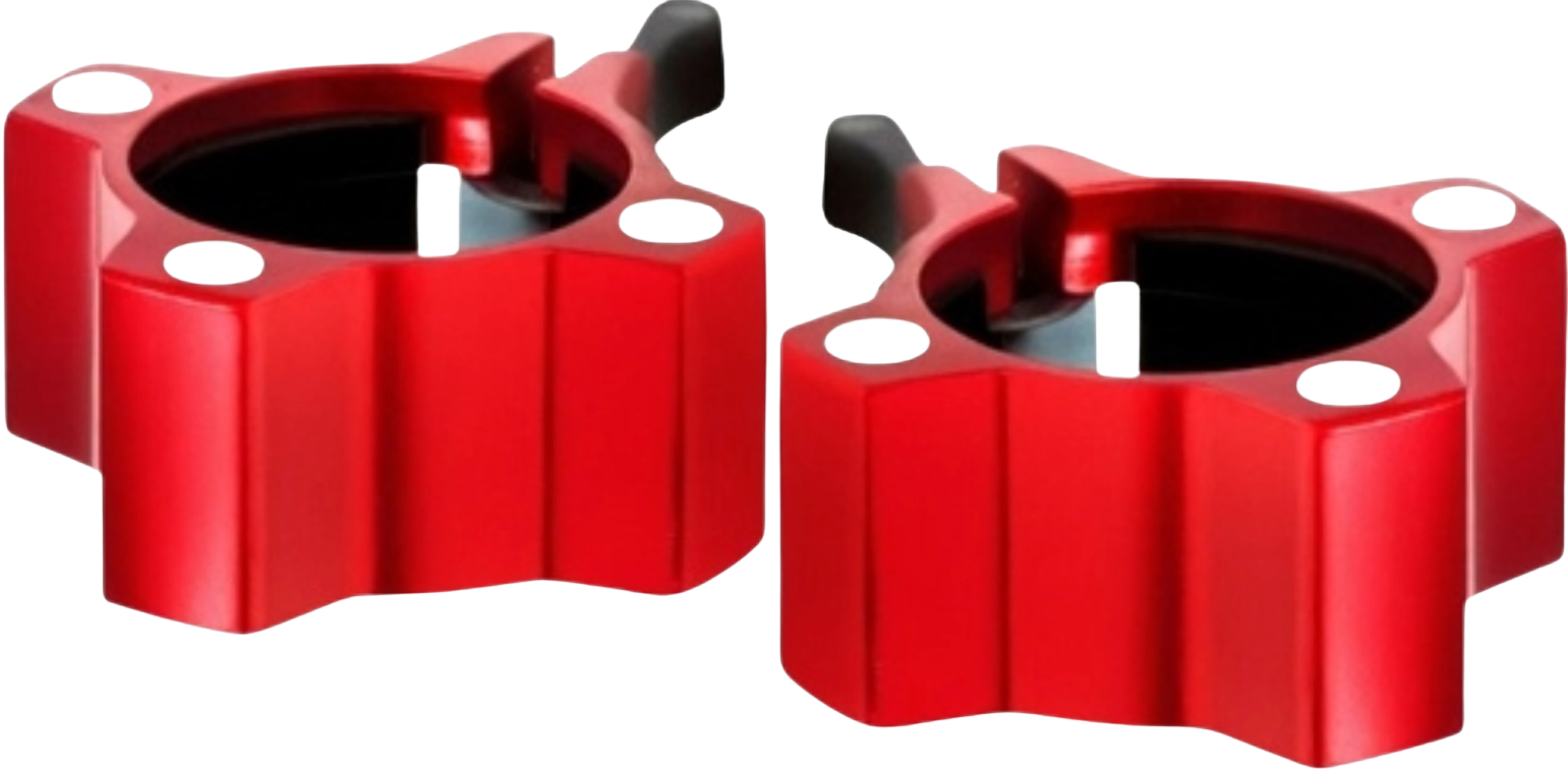 French Fitness Magnetic Aluminum Jaw Lock Collars - Red (Pair) (New)