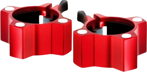 French Fitness Magnetic Aluminum Jaw Lock Collars - Red (Pair) (New)