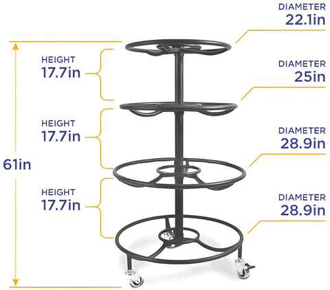 French Fitness Circular 12 Pair Mobile Medicine Ball Rack (New)