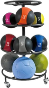 French Fitness Circular 12 Pair Mobile Medicine Ball Rack (New)