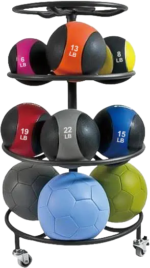 French Fitness Circular 12 Pair Mobile Medicine Ball Rack (New)