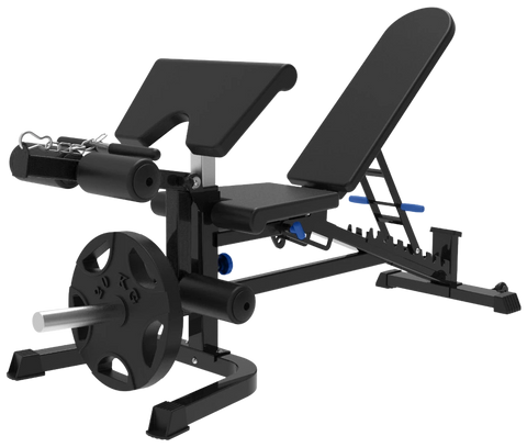 French Fitness Multi Functional Adjustable Bench V2 w/Arm Curl + Leg Ext (New) Image 2