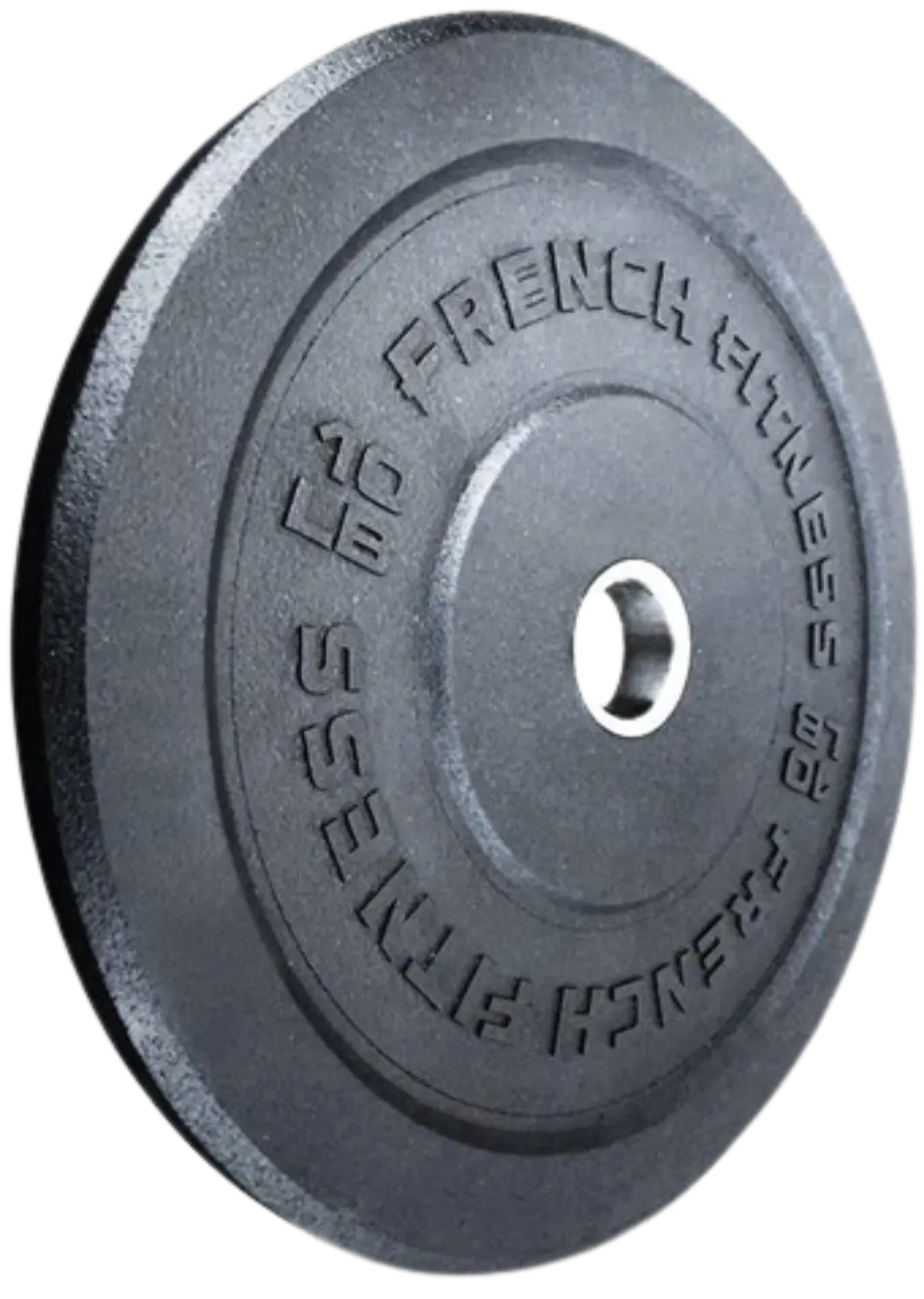 French Fitness Olympic Bumper Plate 10 lbs - Crumb Rubber - Angled View