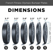 French Fitness Olympic Bumper Plate 10 lbs - Crumb Rubber - Angled View