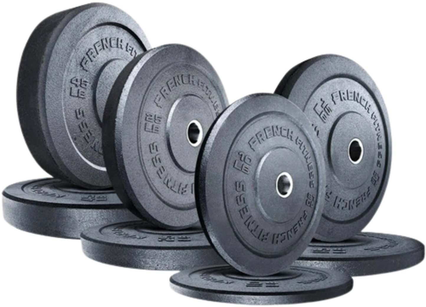 French Fitness Olympic Bumper Plate Set 190 lbs - Crumb Rubber (New)