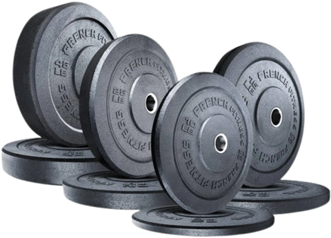 French Fitness Olympic Bumper Plate Set 190 lbs - Crumb Rubber (New)