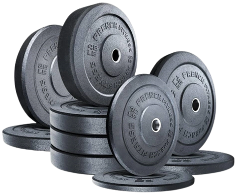 French Fitness Olympic Bumper Plate Set 280 lbs - Crumb Rubber (New)