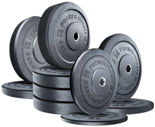 French Fitness Olympic Bumper Plate Set 280 lbs - Crumb Rubber (New)