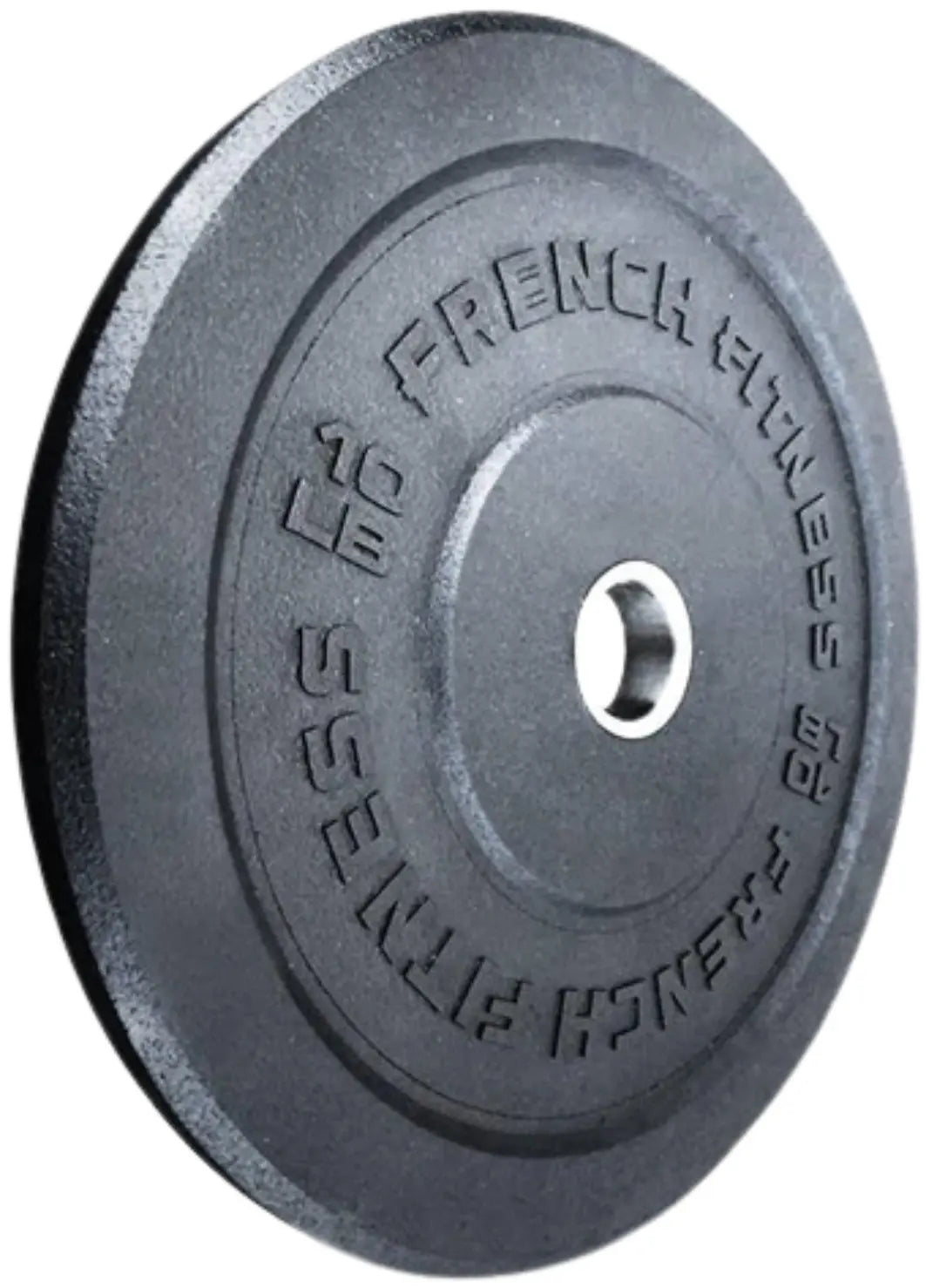 French Fitness Olympic Bumper Plate Set w/7 ft Olympic Bar 415 lbs + Bench - Crumb Rubber (New)
