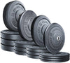 French Fitness Olympic Bumper Plates Set w/7 ft Olympic Bar 425 lbs - Crumb Rubber (New)