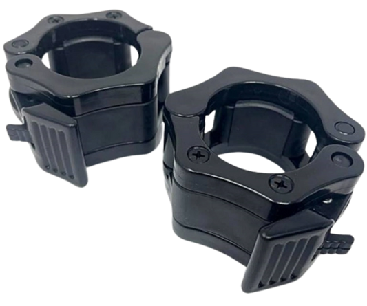 French Fitness Black ABS Olympic Jaw Lock Collars / Clamps (Pair) (New)