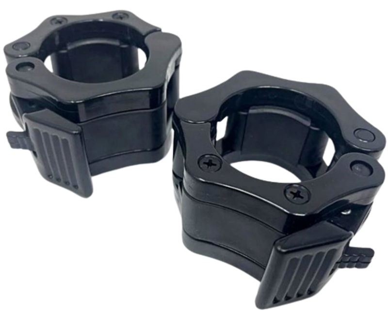 French Fitness Black ABS Olympic Jaw Lock Collars / Clamps (Pair) (New)