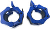French Fitness Blue ABS Olympic Barbell Jaw-Locking Collars / Clamps (Pair) (New)