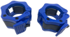 French Fitness Blue ABS Olympic Barbell Jaw-Locking Collars / Clamps (Pair) (New)