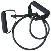 Resistance Band w/Handles - Black (23-30 lbs) X-Heavy French Fitness - Top View