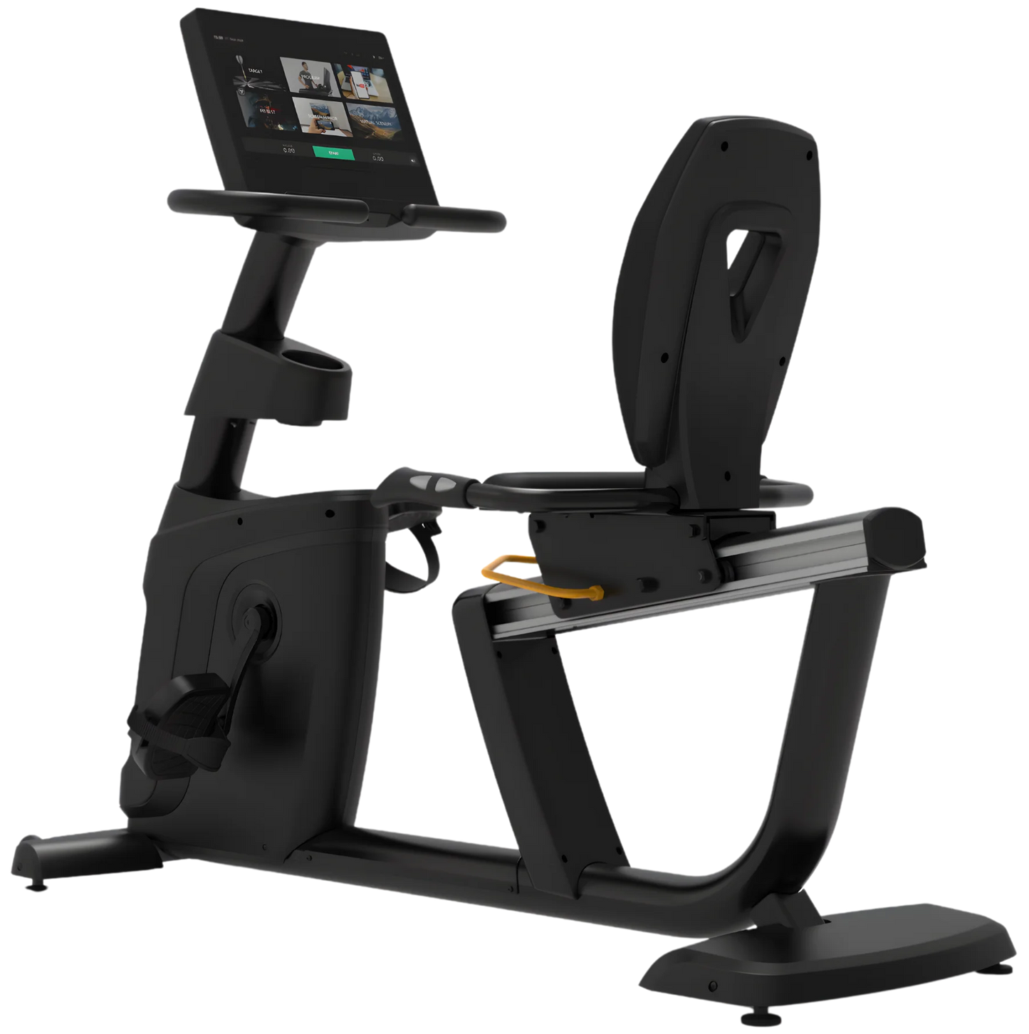 French Fitness RB620T Recumbent Bike w/15" Touch Console (New) - Angled view