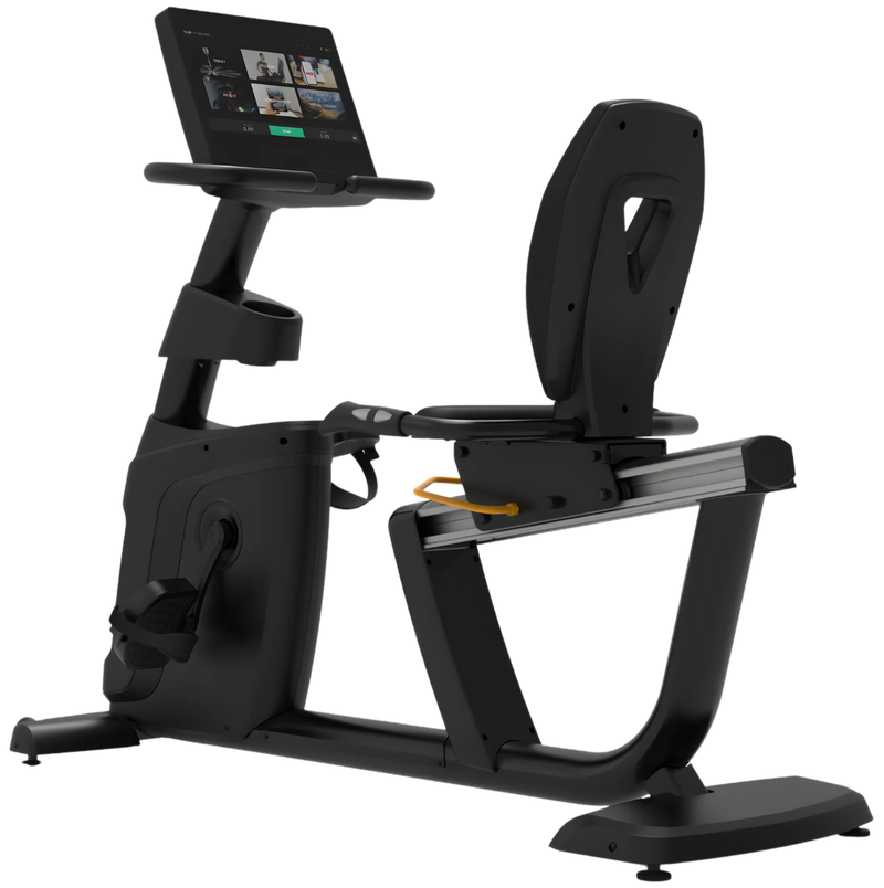 French Fitness RB620T Recumbent Bike w/15" Touch Console (New) - Angled view