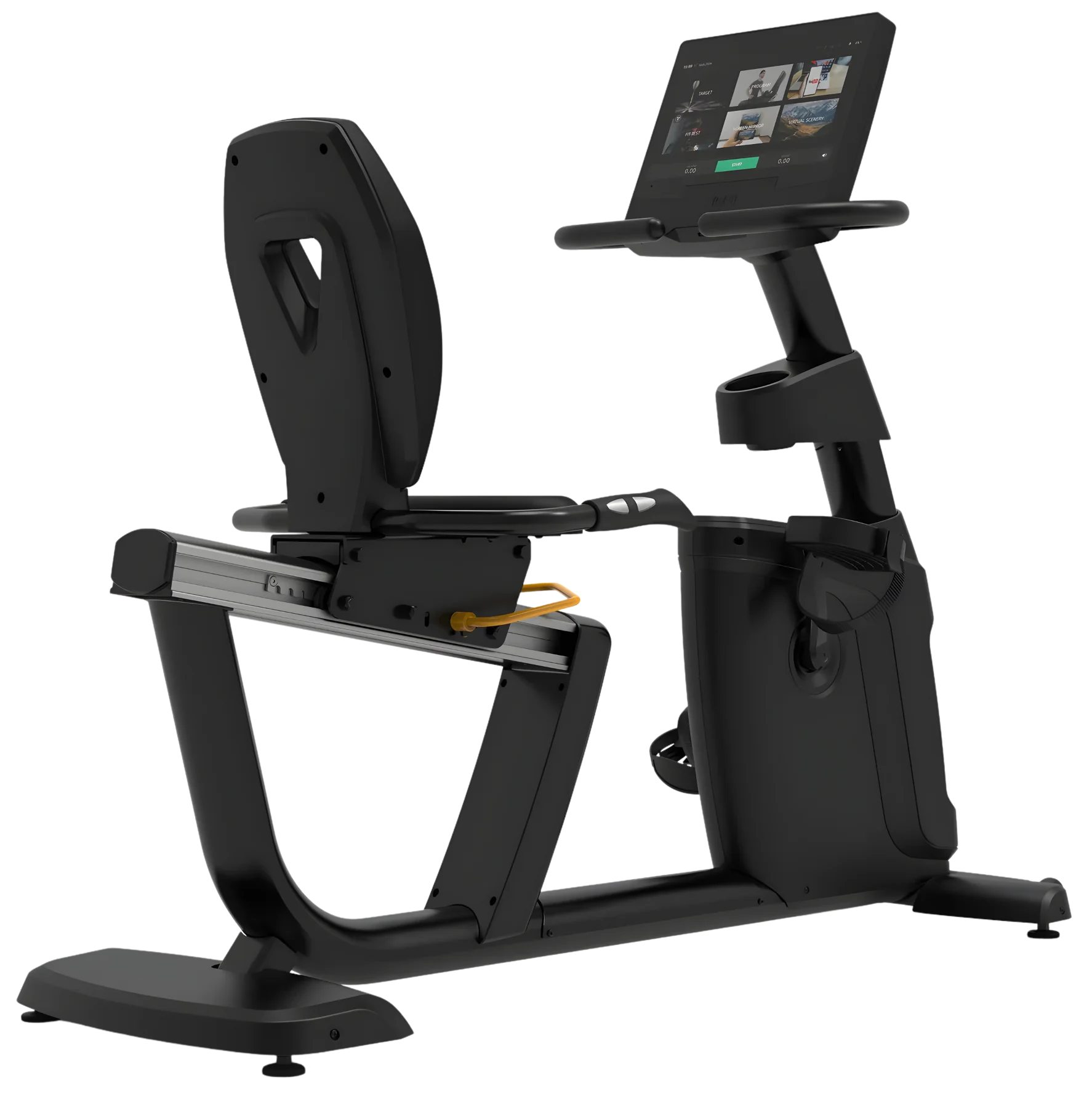 French Fitness RB620T Recumbent Bike w/15" Touch Console - Angled View