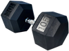 French Fitness Rubber Coated Hex Dumbbell 105 lbs - Single (New)