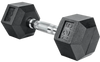 French Fitness Rubber Coated Hex Dumbbell 12.5 lbs - Single (New)
