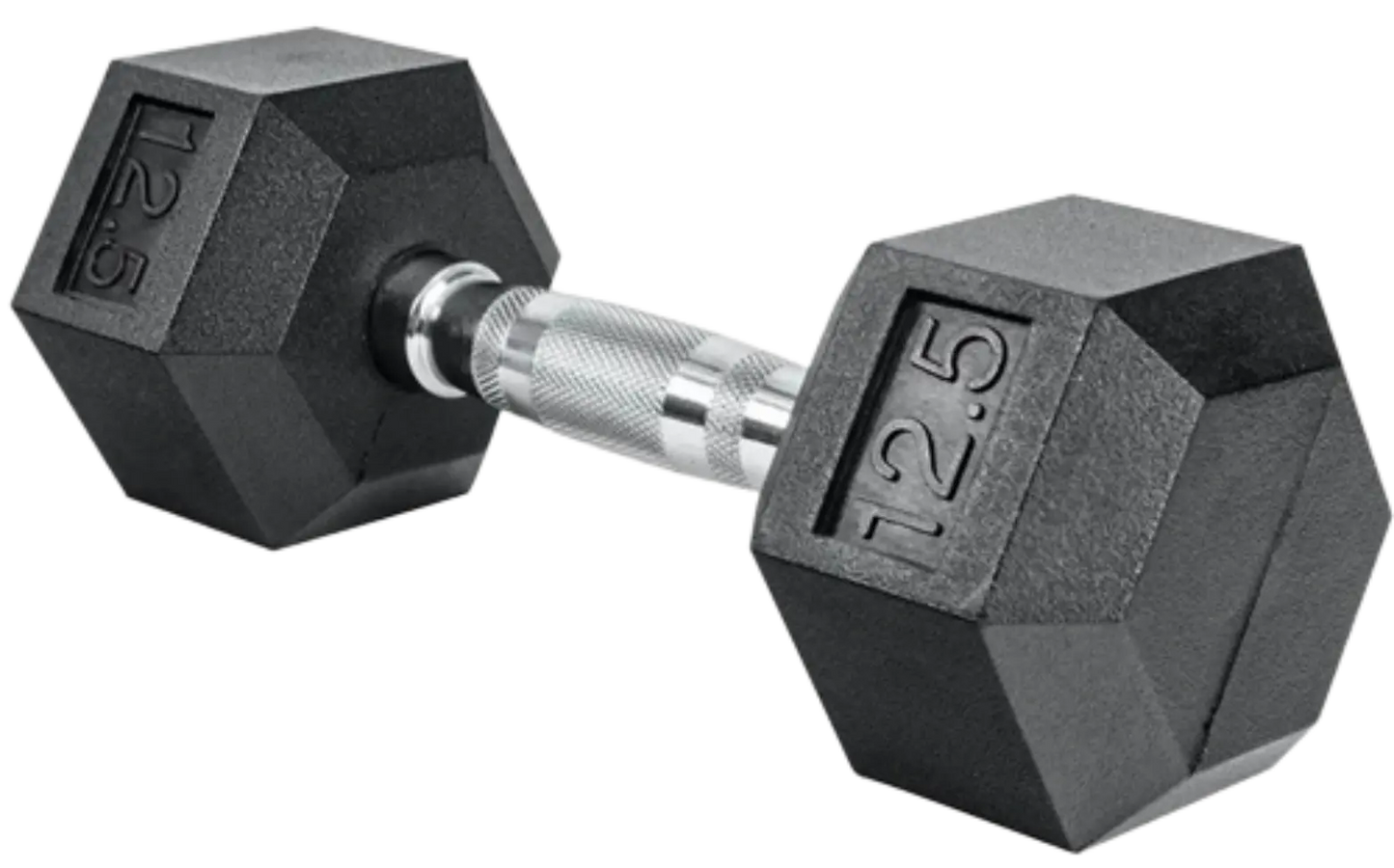 French Fitness Rubber Coated Hex Dumbbell 12.5 lbs - Single (New)