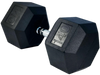 French Fitness Rubber Coated Hex Dumbbell 140 lbs - Single (New)