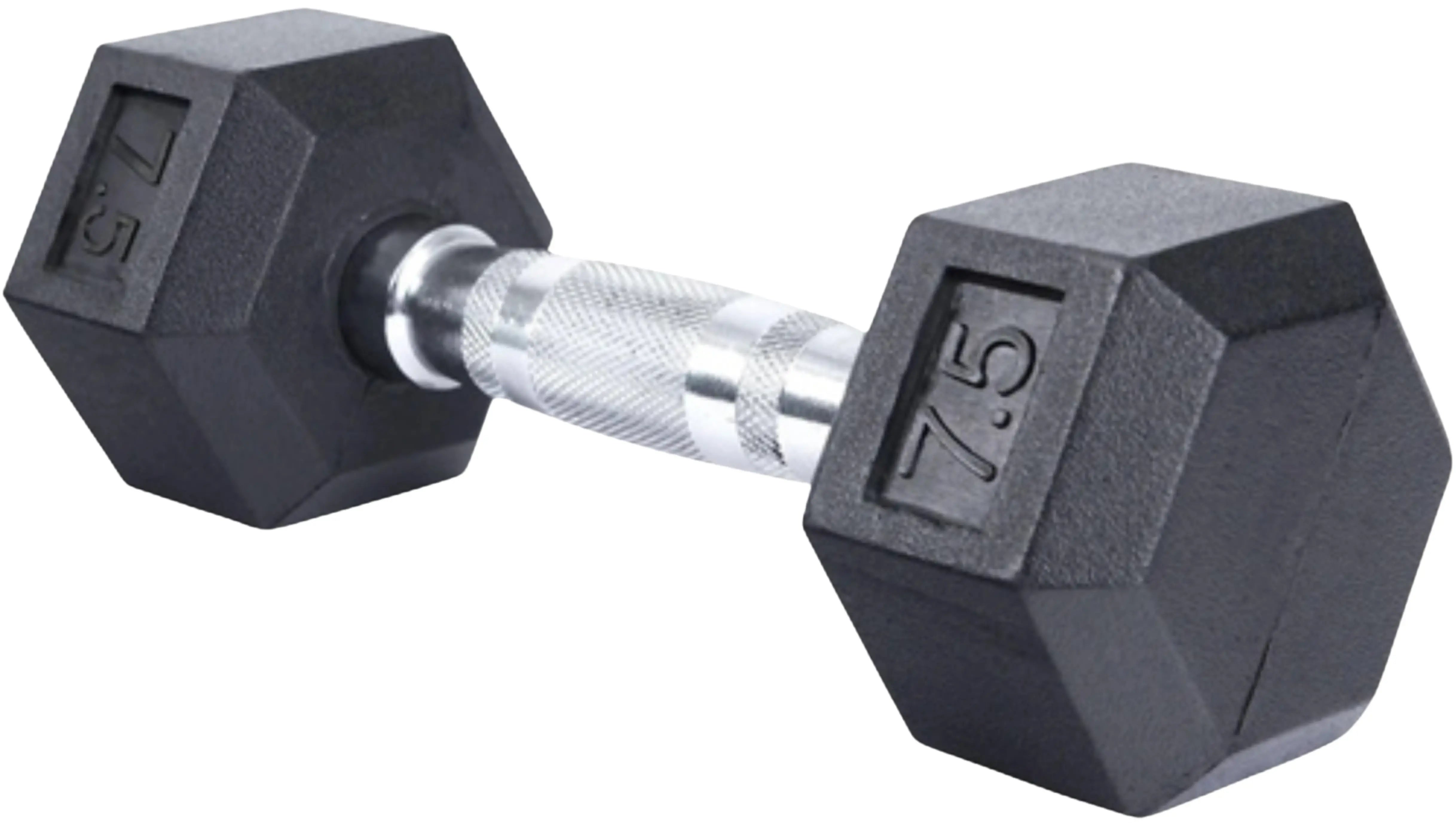 French Fitness Rubber Coated Hex Dumbbell Set 2.5-22.5 lbs - 5 Pair (New)