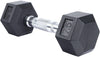 French Fitness Rubber Coated Hex Dumbbell Set 2.5-22.5 lbs - 5 Pair (New) Image 3