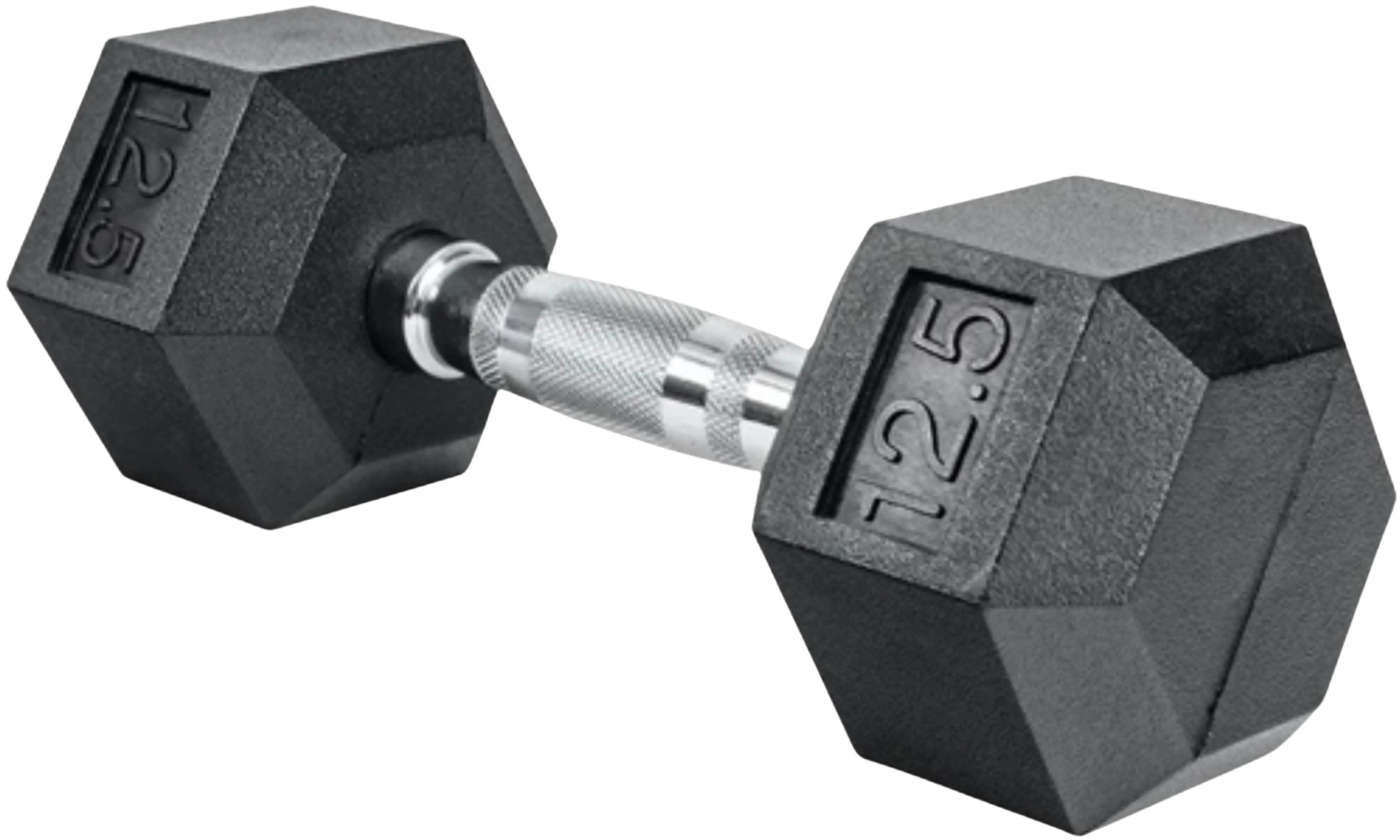 French Fitness Rubber Coated Hex Dumbbell Set 2.5-22.5 lbs - 5 Pair (New)
