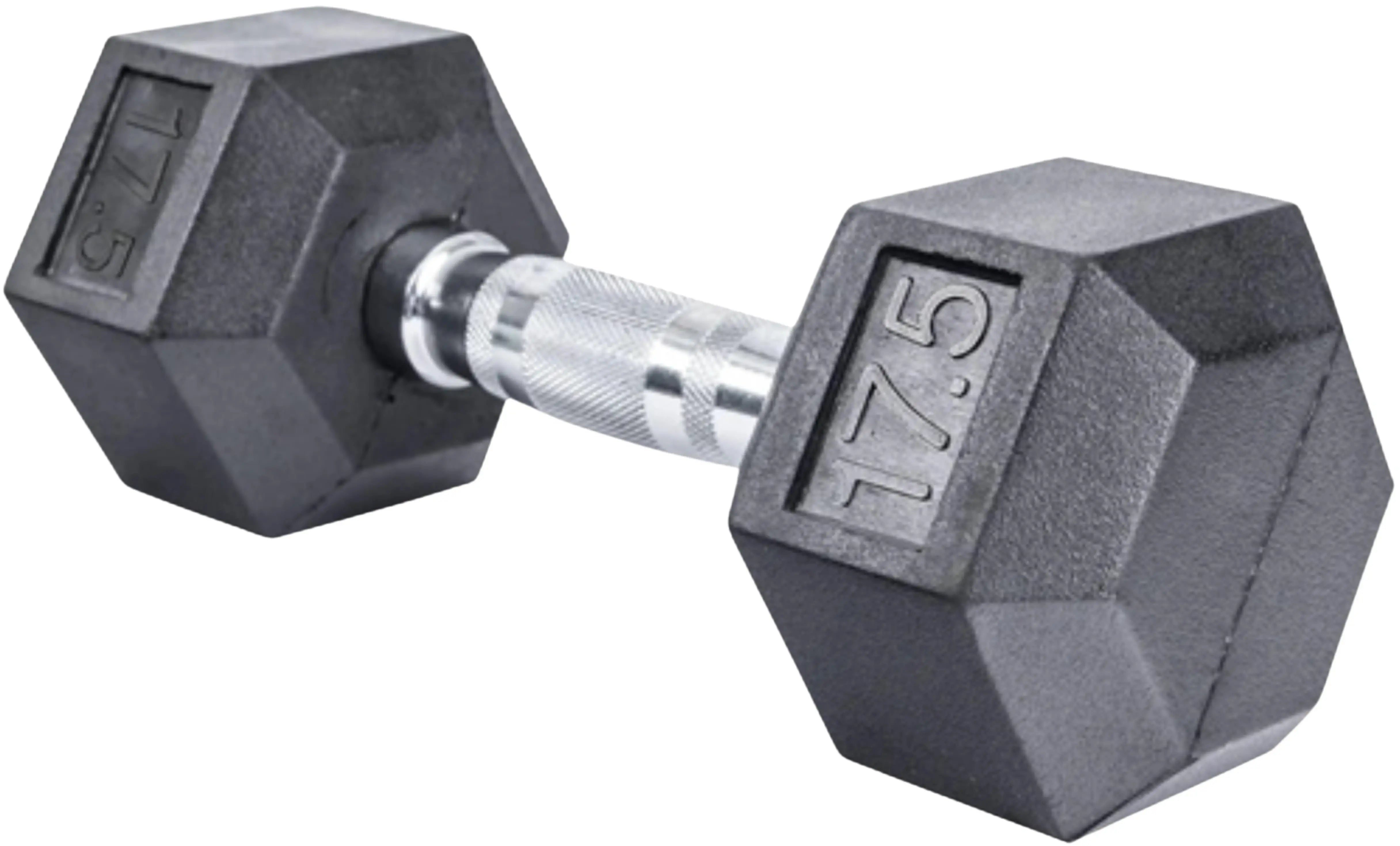French Fitness Rubber Coated Hex Dumbbell Set 2.5-22.5 lbs - 5 Pair (New)