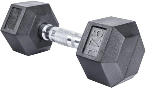 French Fitness Rubber Coated Hex Dumbbell Set 2.5-25 lbs - 10 Pair  (New)