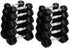 French Fitness Rubber Coated Hex Dumbbell Set 2.5-25 lbs - 10 Pair  (New)