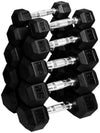French Fitness Rubber Coated Hex Dumbbell Set 2.5-25 lbs - 10 Pair  (New)